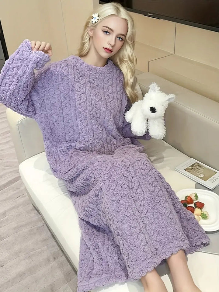 Abigail™ - Robe d'Hiver en Polaire Douce Jacquard