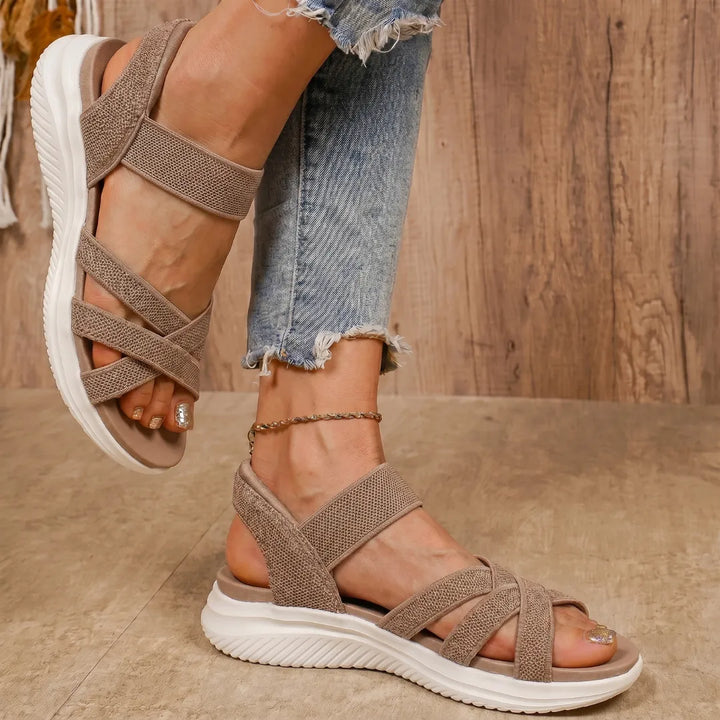 ErgoLina | Sandales en maille à brides croisées