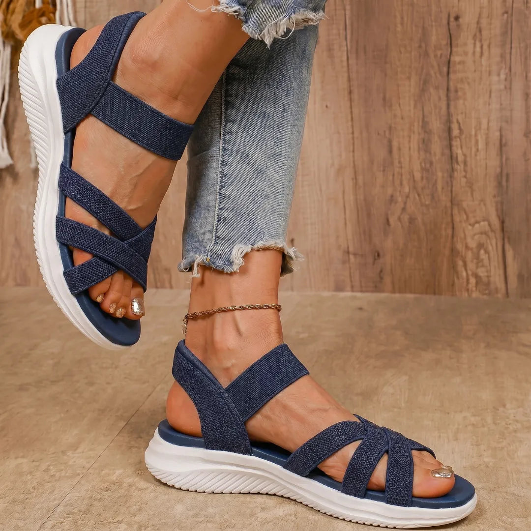 ErgoLina | Sandales en maille à brides croisées