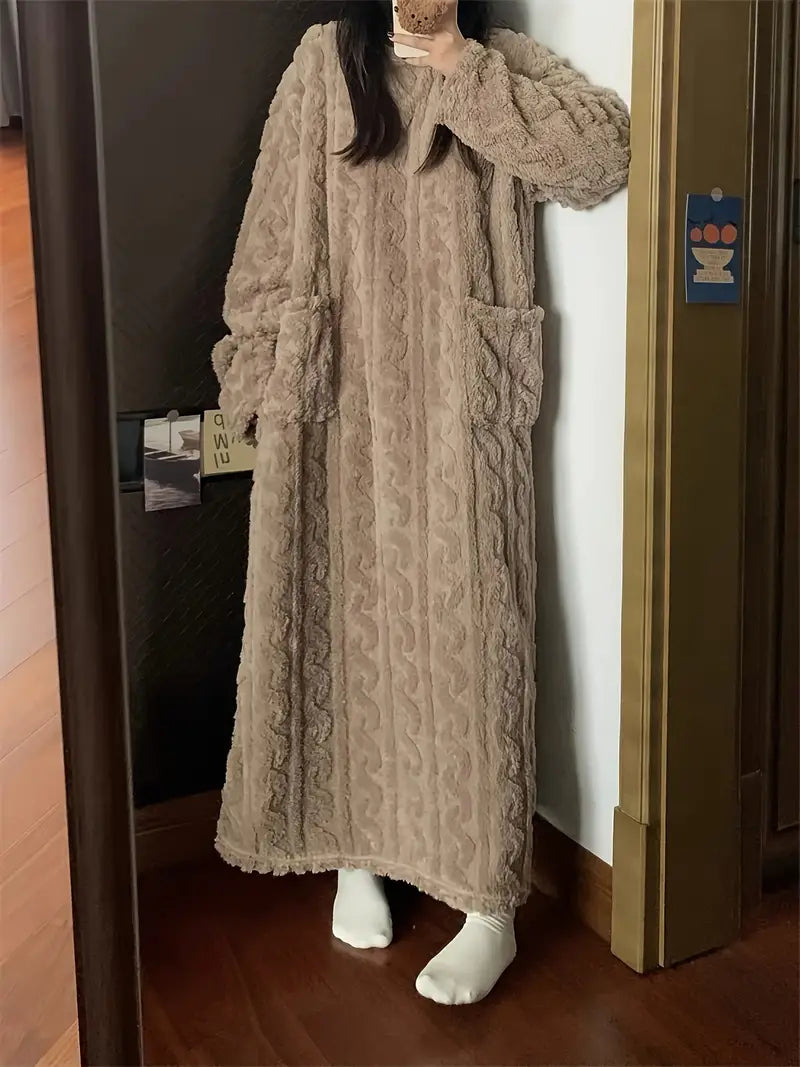 Abigail™ - Robe d'Hiver en Polaire Douce Jacquard