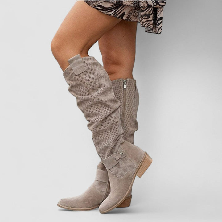 Hazel | Bottes hautes ajourées à fermeture éclair