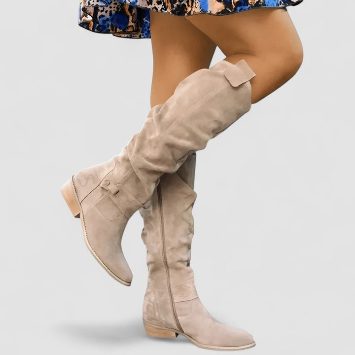 Nora | Bottes hautes à talon bas