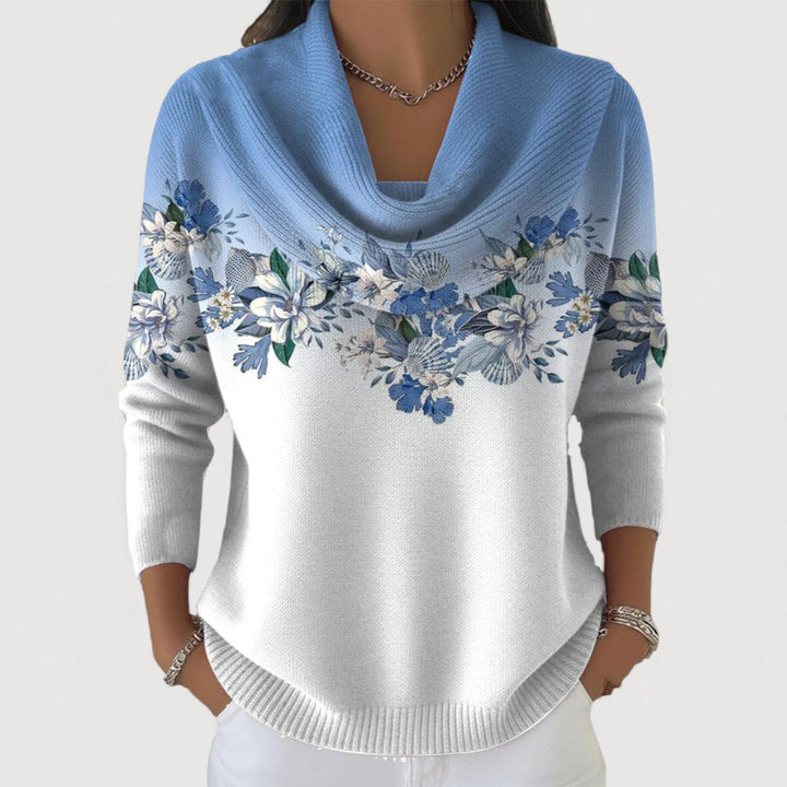 Aurora | Pull floral à col montant