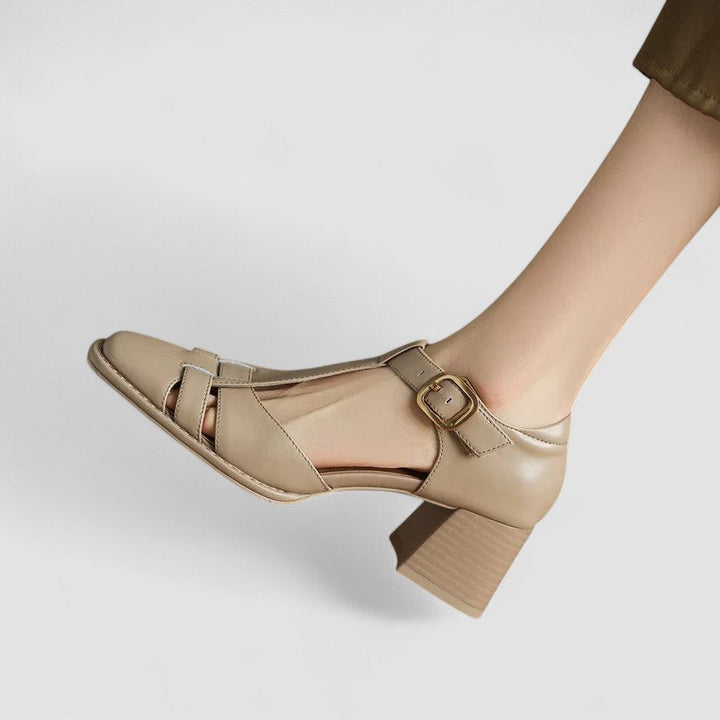 Elyxiana | Chaussures à talon bloc et bride en T