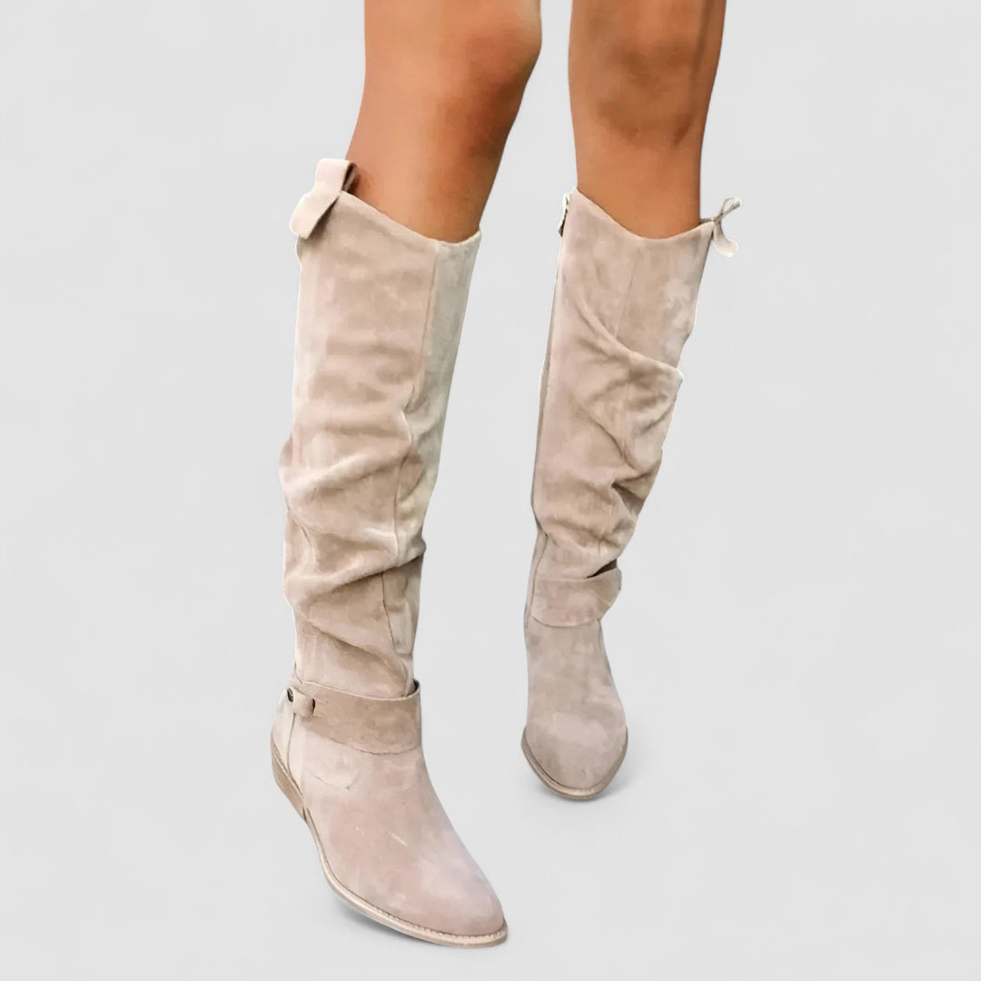 Nora | Bottes hautes à talon bas