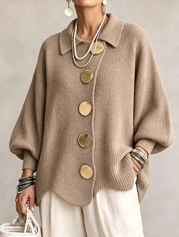 Ortensia | Cardigan oversize à boutons dorés