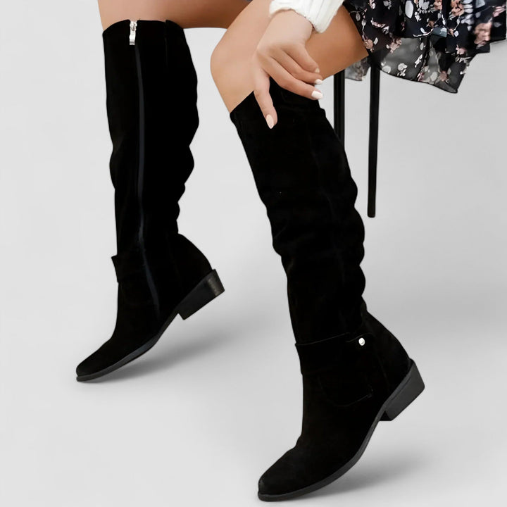 Nora | Bottes hautes à talon bas