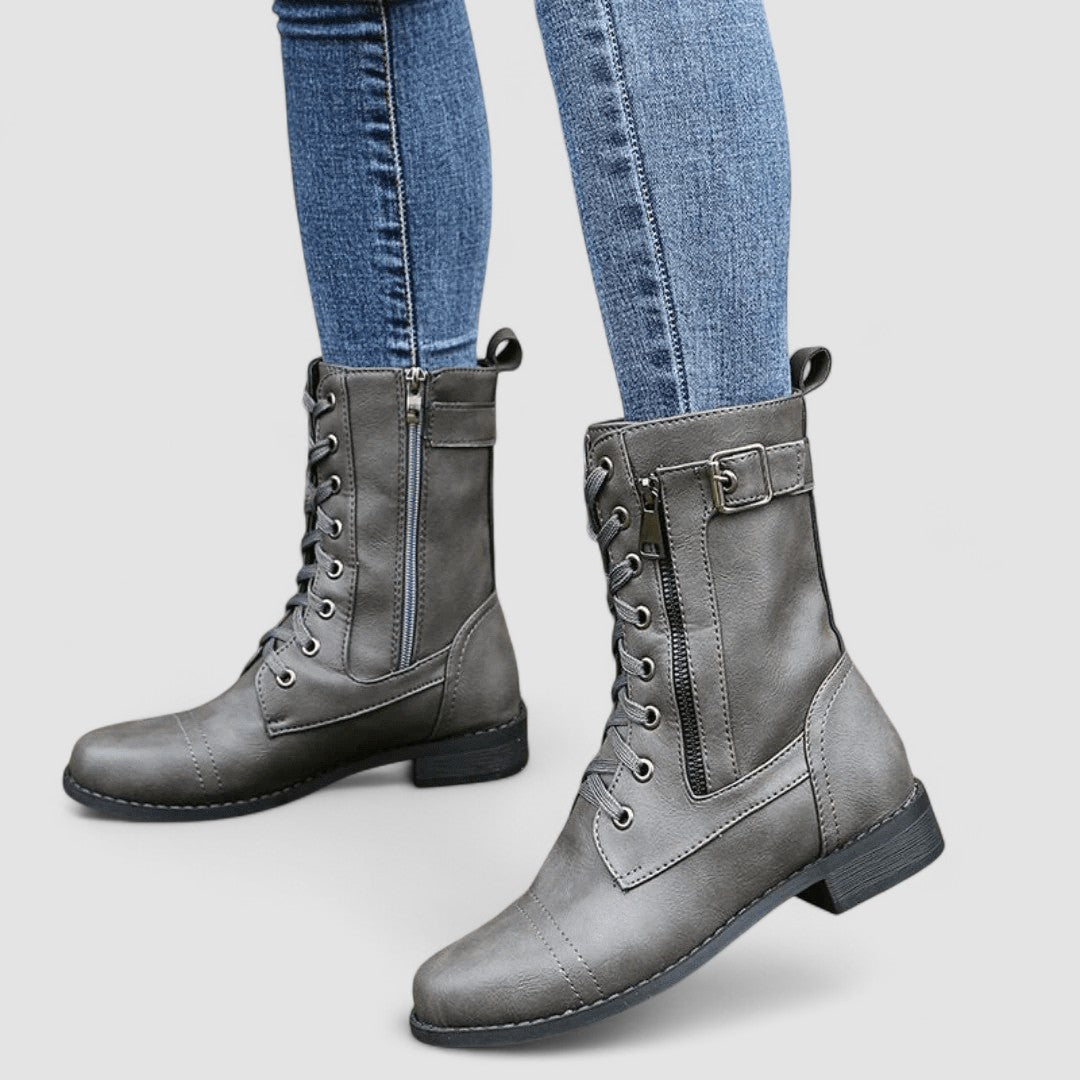 Sylvia | Bottines à lacets et fermeture éclair