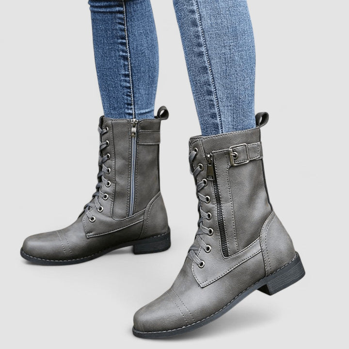 Sylvia | Bottines à lacets et fermeture éclair