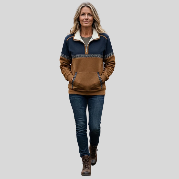 Ermé | Pull à col Sherpa avec demi-fermeture éclair