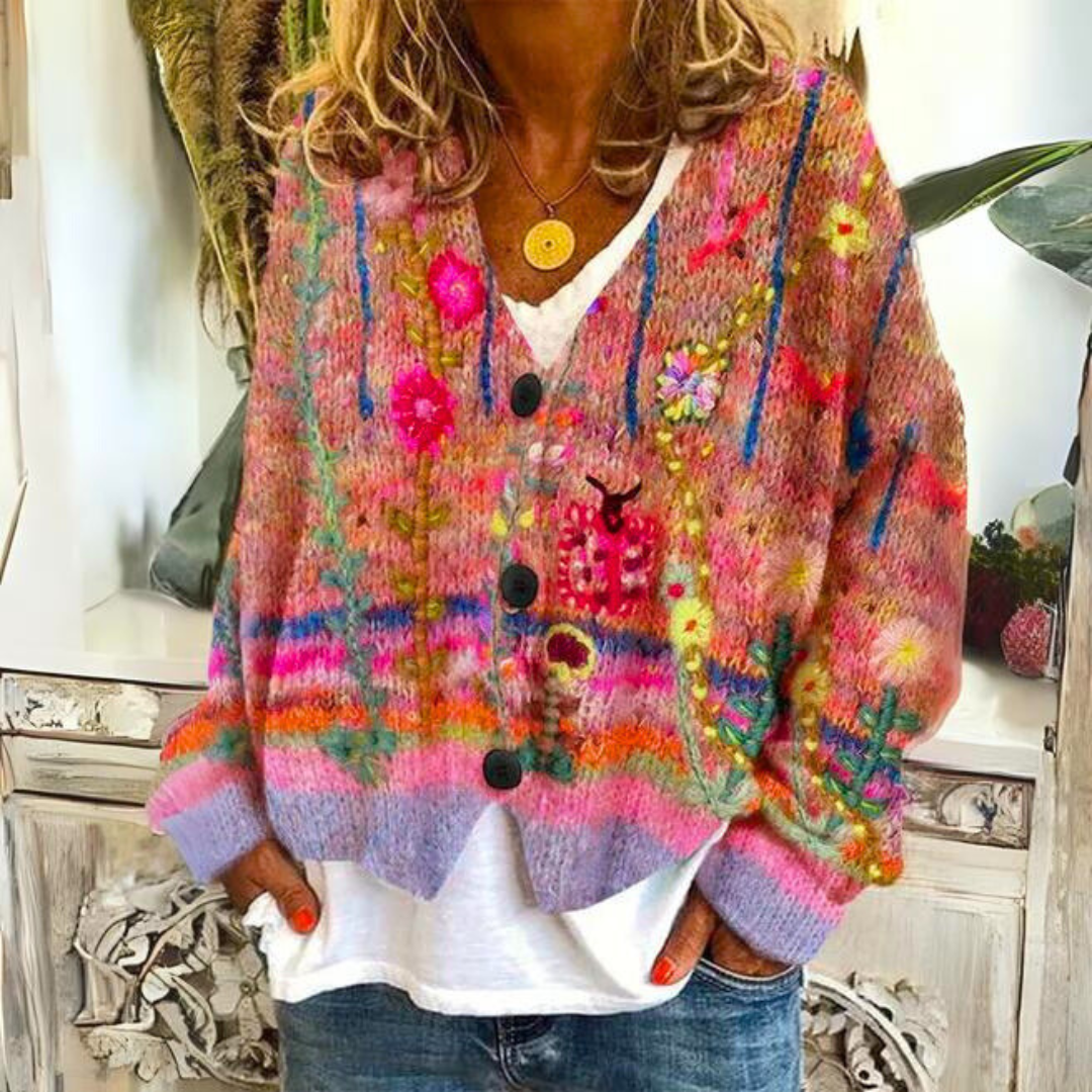 Addison™ - Cardigan Boutonné Décontracté Rétro Élégant