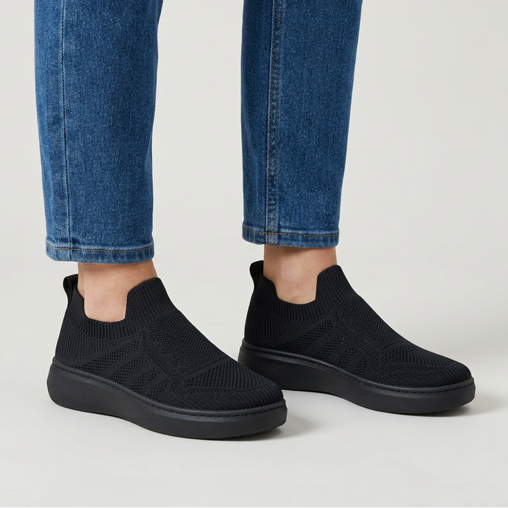 Nerea – baskets confortables pour femme, noir intégral