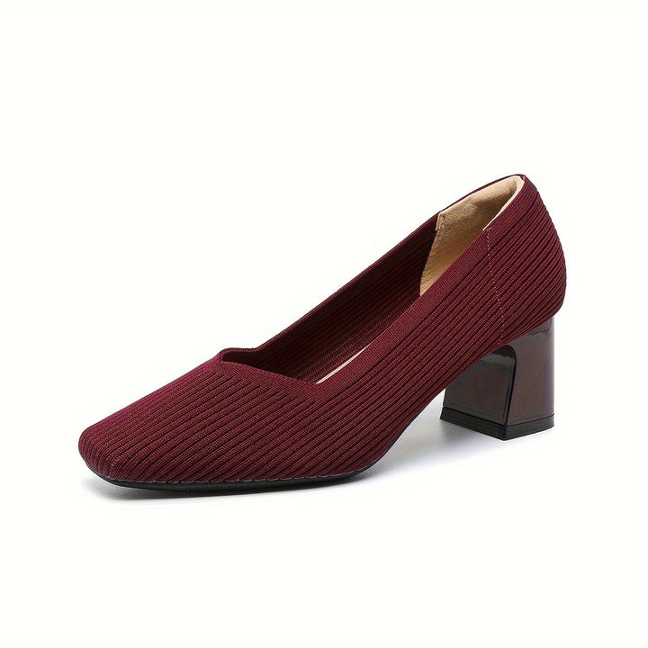 Zayli | Escarpins en maille à talon bloc