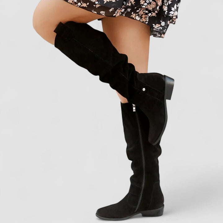 Nora | Bottes hautes à talon bas