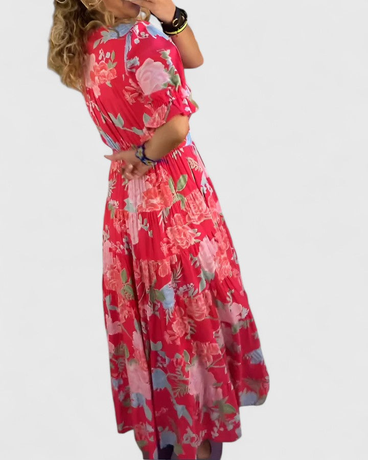 Miriam – Robe fleurie avec décolleté en V