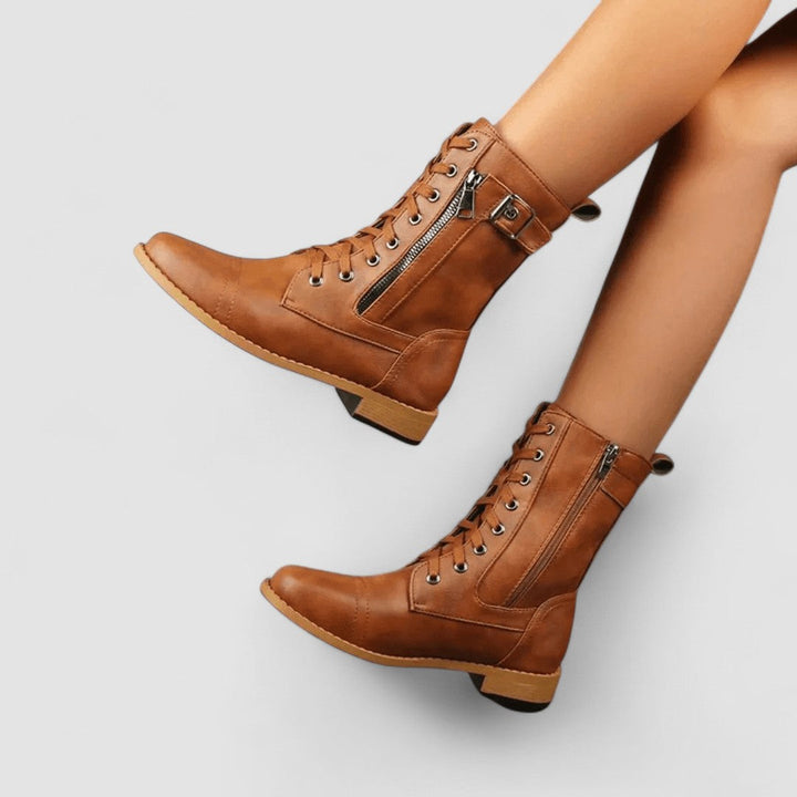 Sylvia | Bottines à lacets et fermeture éclair