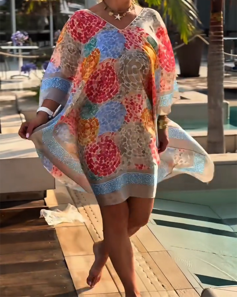 Paréo Imprimé Resort Maillot de Bain