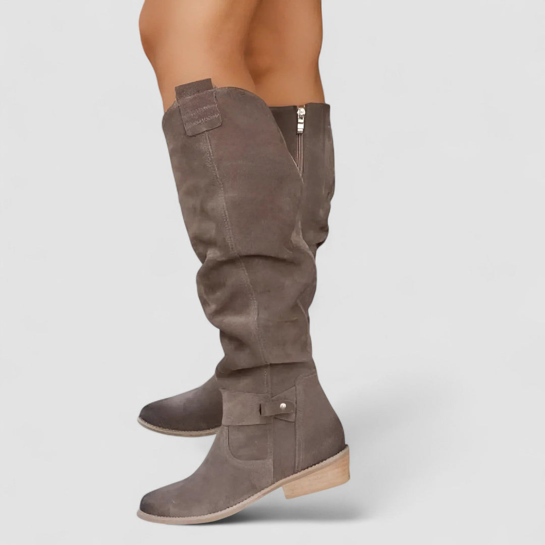 Nora | Bottes hautes à talon bas