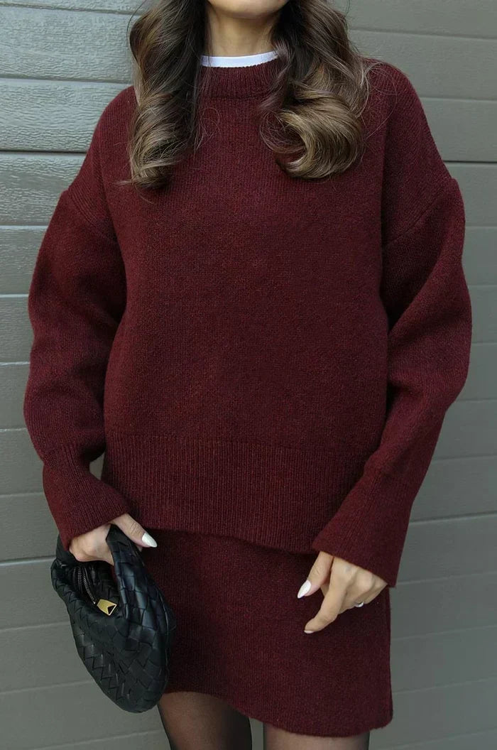 Beatrice | Ensemble 2 pièces en maille avec jupe - vue produit