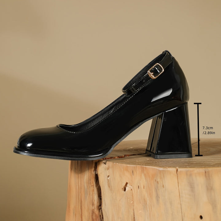 Henriette | Chaussures Mary Jane vernies à talon bloc