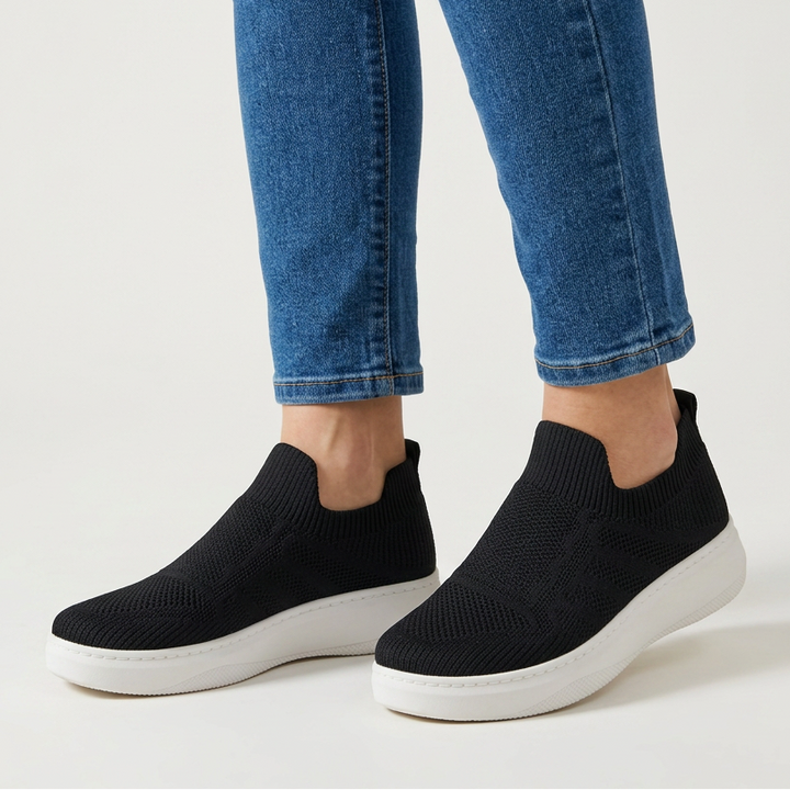 Nerea – baskets confortables pour femme, noir