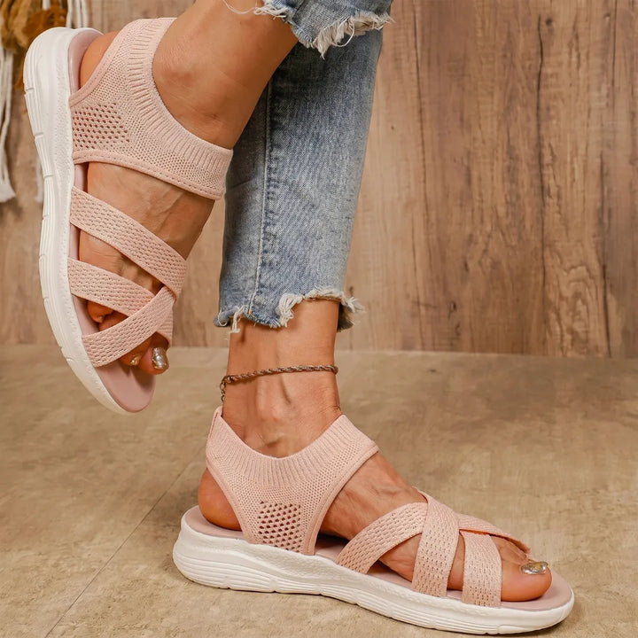 ErgoLina | Sandales en maille à brides croisées