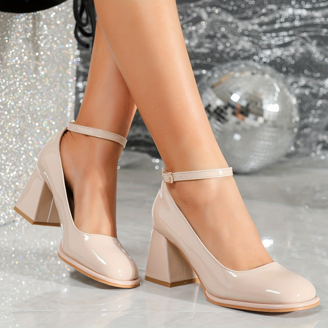 Henriette | Chaussures Mary Jane vernies à talon bloc