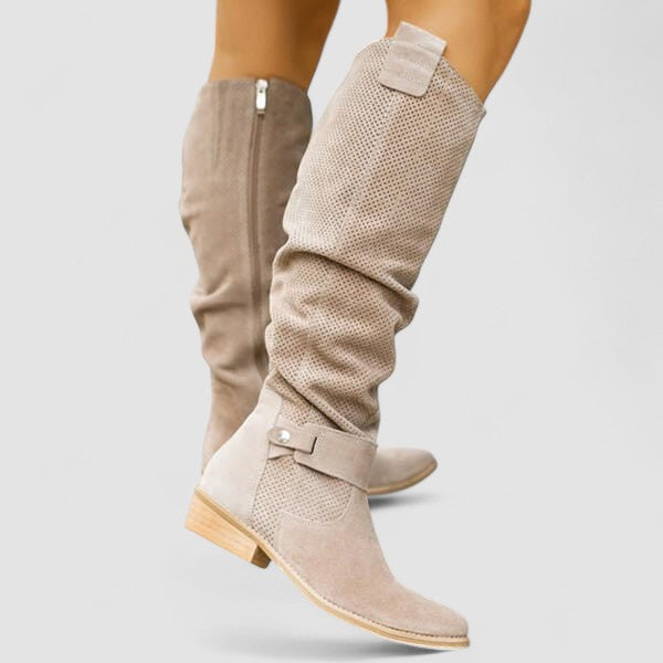 Hazel | Bottes hautes ajourées à fermeture éclair