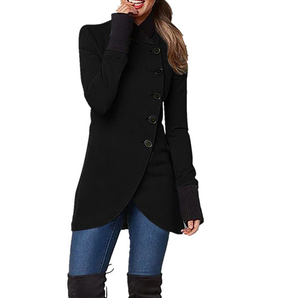 Erin | Veste longue à fermeture asymétrique