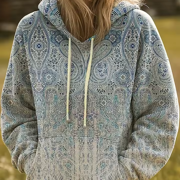 Adriana™ | Sweat à capuche bohème multicolore en patchwork