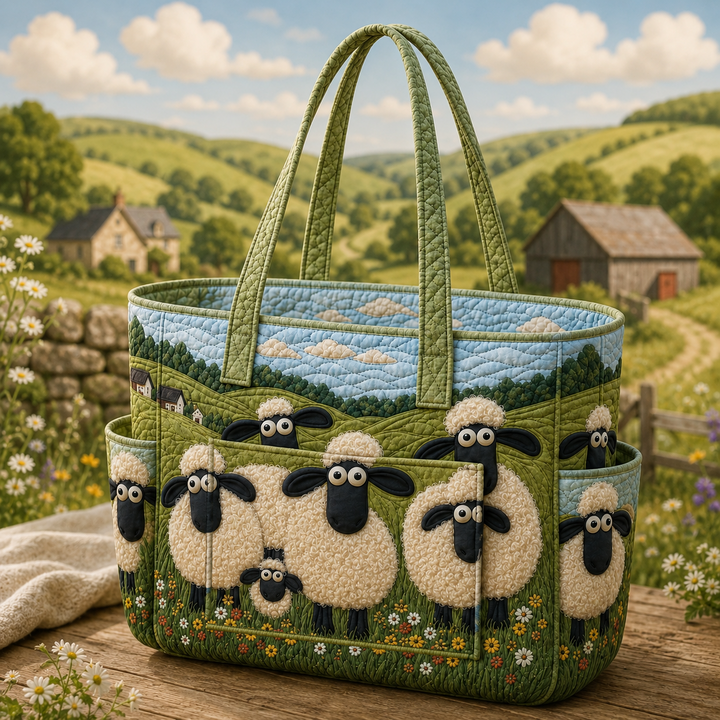 Élodie – sac cabas matelassé aux moutons