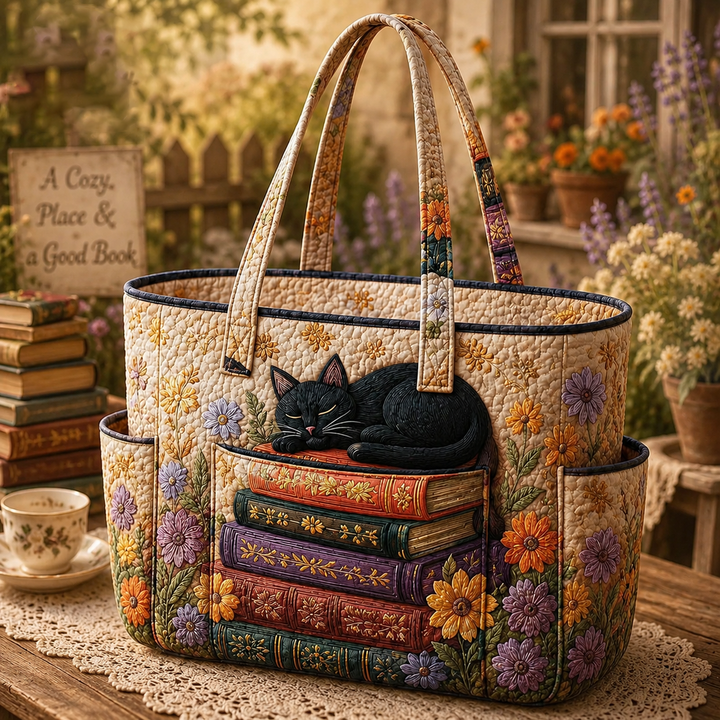 Camille – sac cabas matelassé aux livres endormis