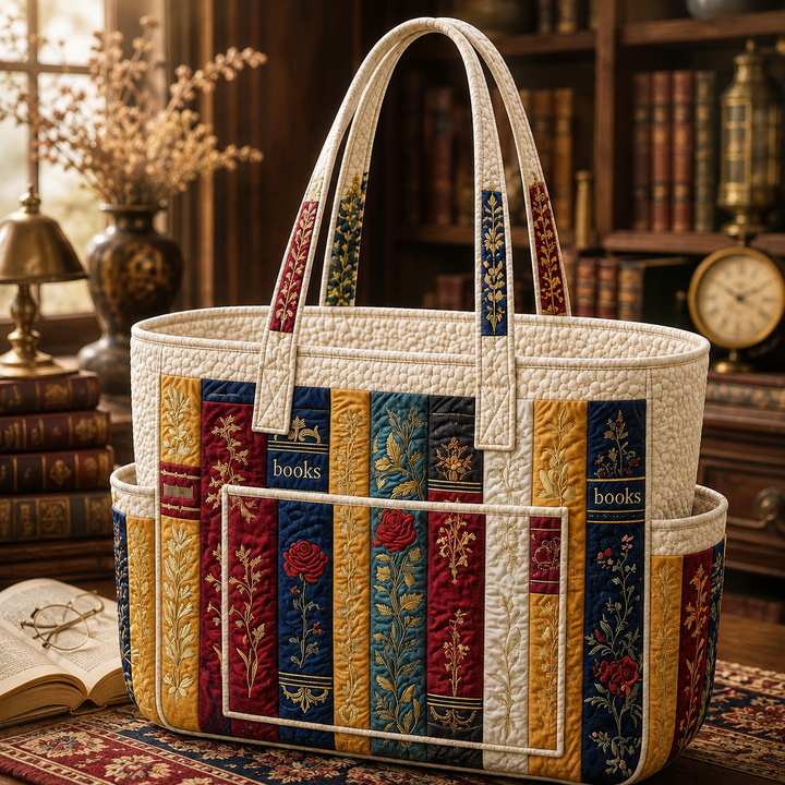 Clara – sac cabas matelassé aux livres