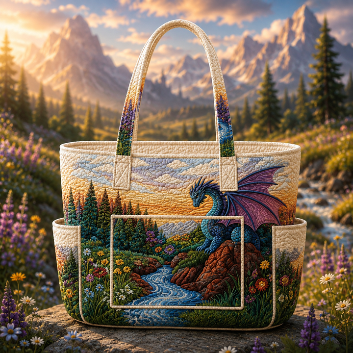 Mélanie – sac cabas matelassé au dragon mystique