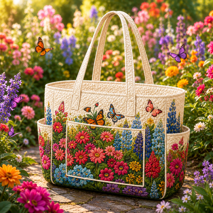 Joséphine – sac cabas matelassé à la mer de fleurs