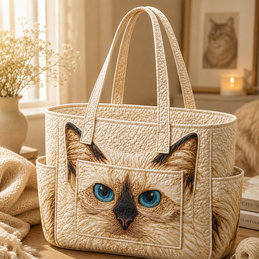 Juliette – sac cabas matelassé au chat ragdoll