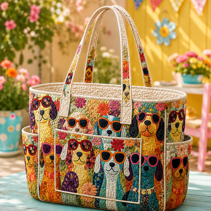 Sophie – sac cabas matelassé aux chiens joyeux