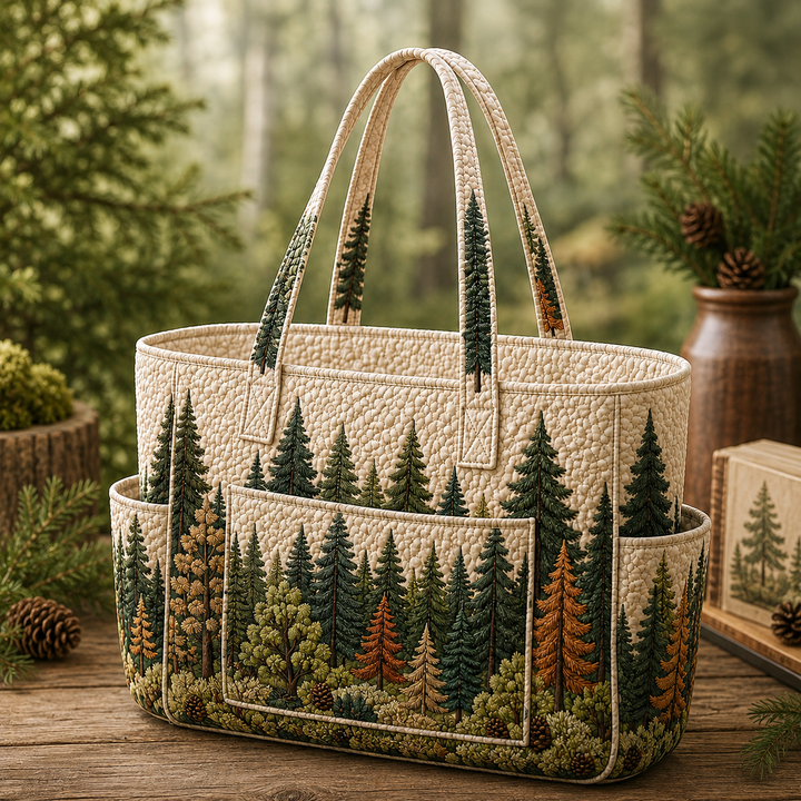 Aurélie – sac cabas matelassé à la forêt