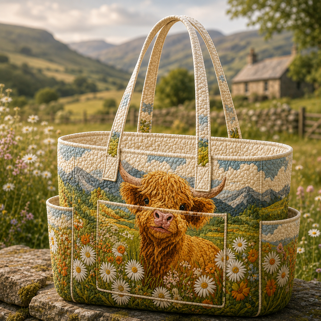 Jade – sac cabas matelassé aux fleurs des Highlands