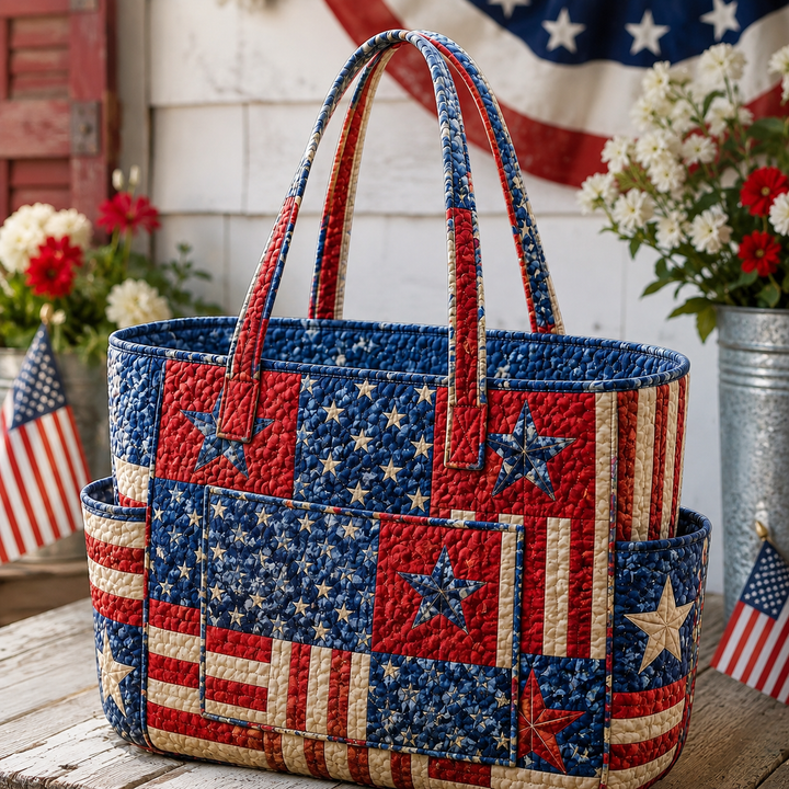 Brigitte – sac cabas matelassé au drapeau américain