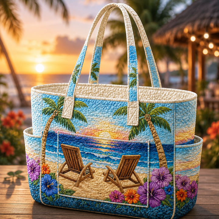 Isabelle – sac cabas matelassé à l’île aux palmiers