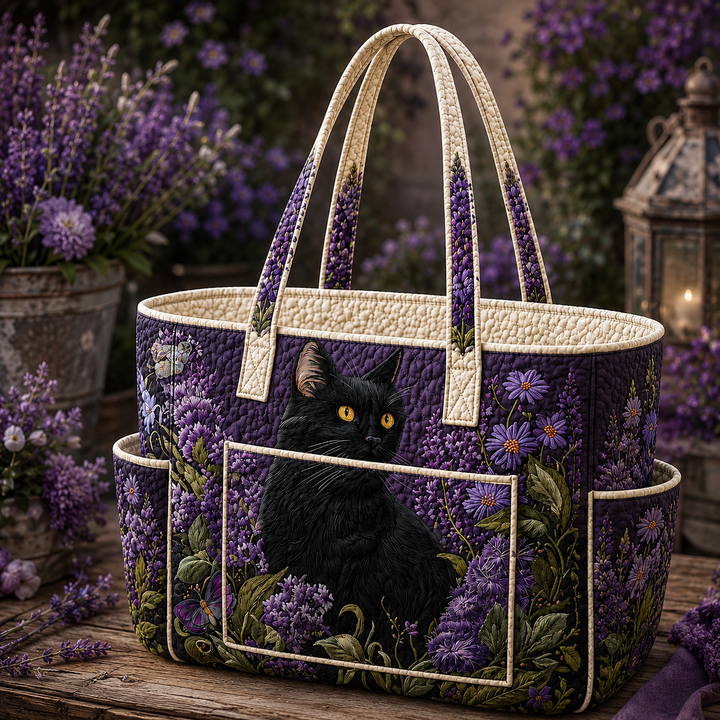 Éva – sac cabas matelassé au chat