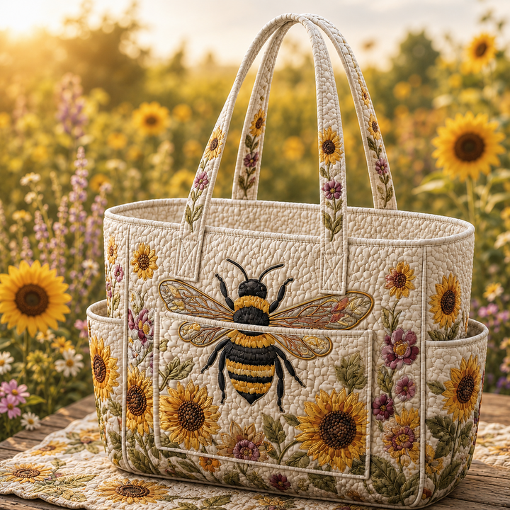Béatrice – sac cabas matelassé aux abeilles