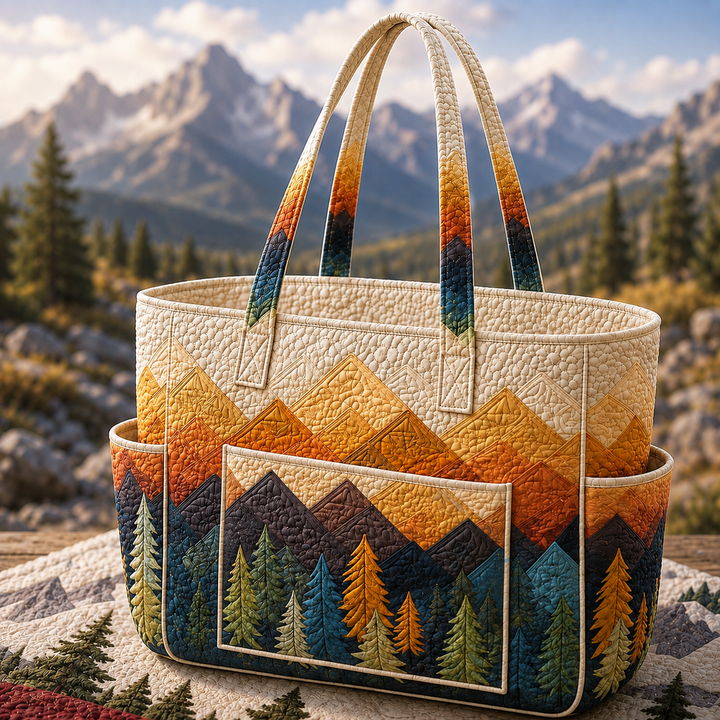 Aurore – sac cabas matelassé au paysage forestier
