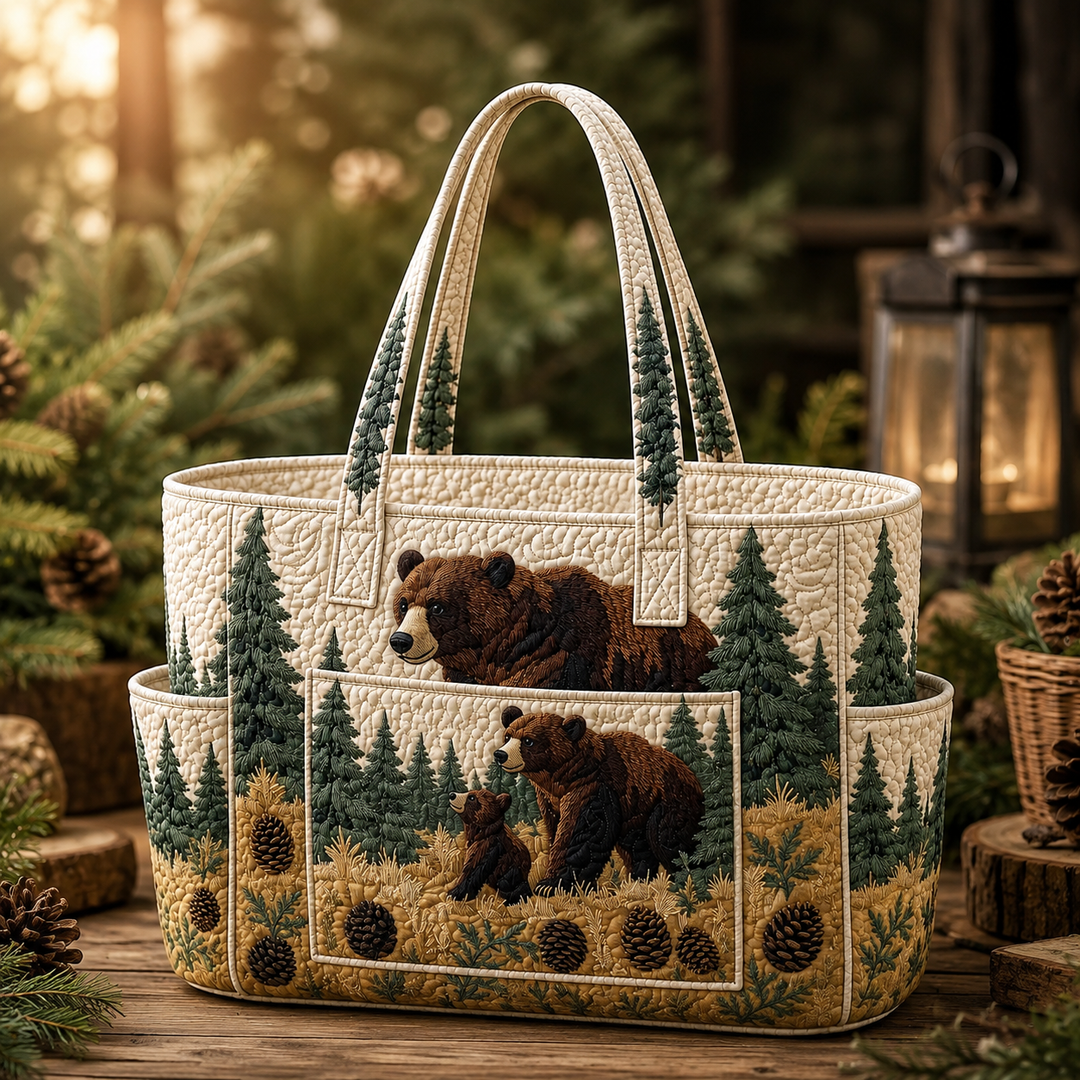 Caroline – sac cabas matelassé aux animaux de la forêt