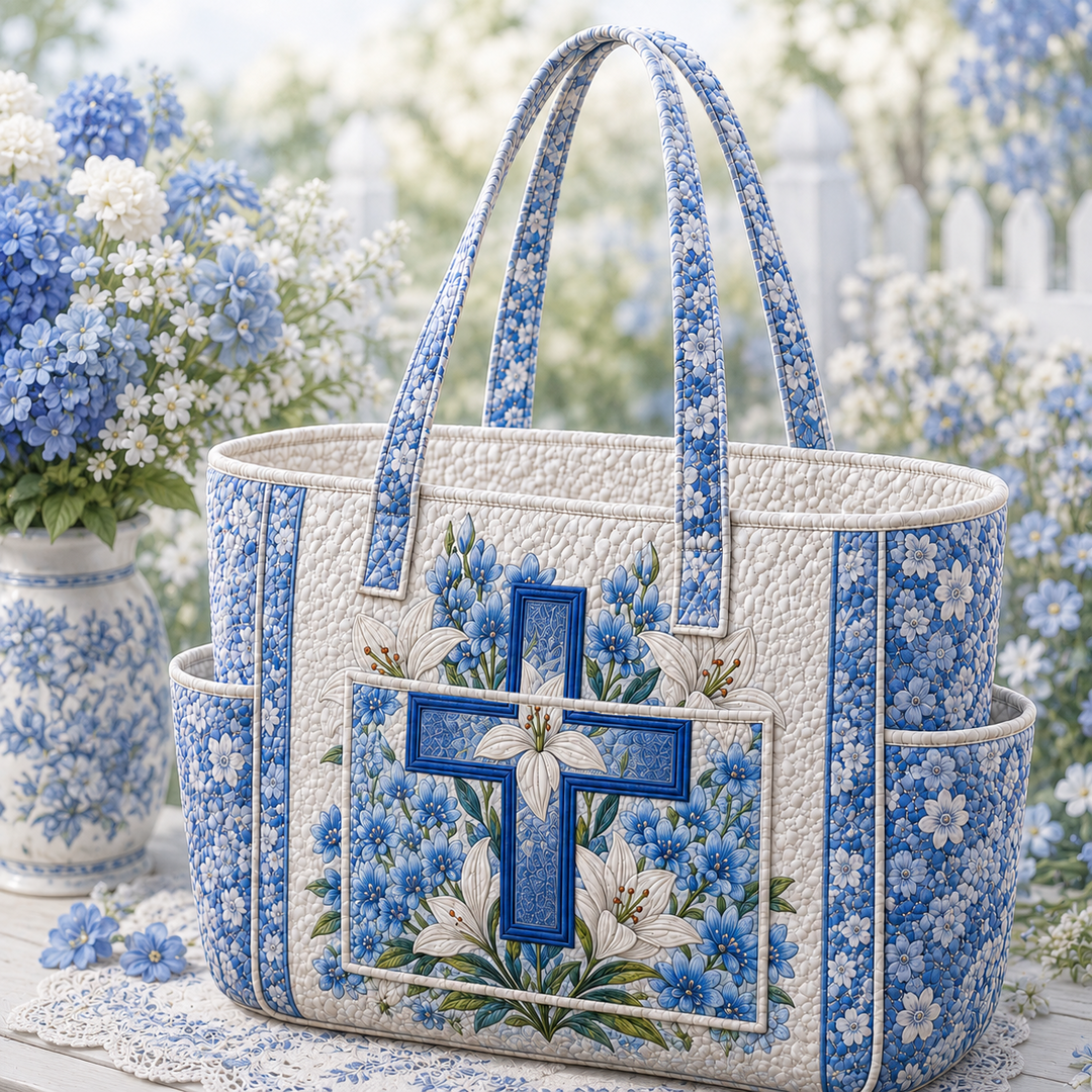 Marie – sac cabas matelassé au motif chrétien