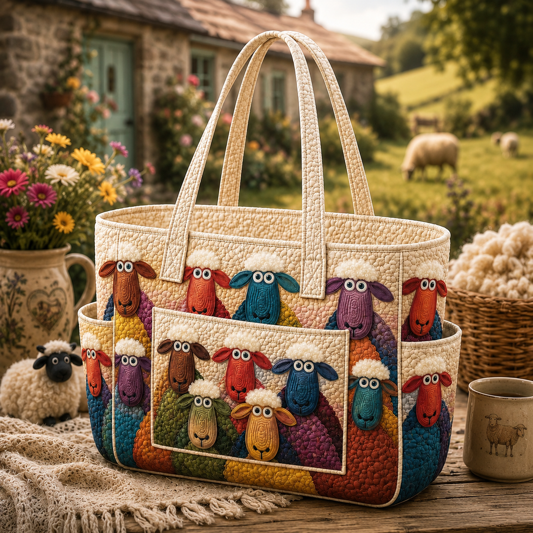 Sandrine – sac cabas matelassé aux moutons rêveurs