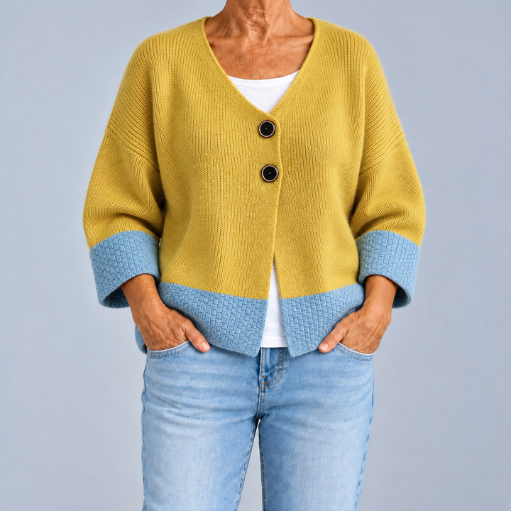Ginevra | Cardigan bicolore à col V