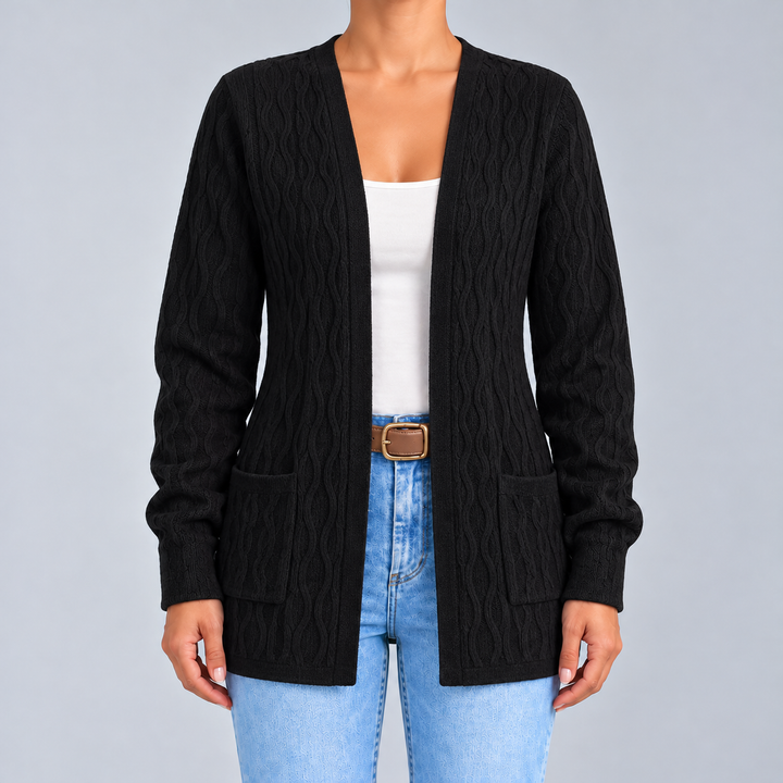 Elisa | Cardigan ouvert en maille texturée