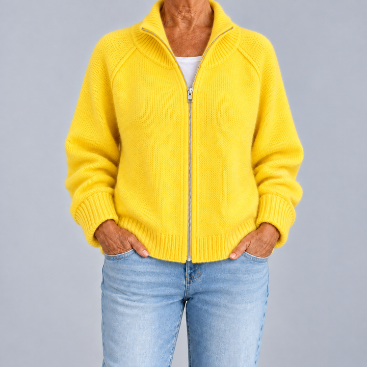 Dafne | Cardigan zippé à col montant